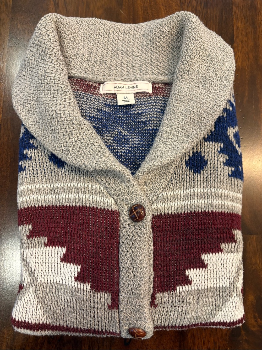 Adam Levine Collection Shawl Collar Cardigan in Grey, Burgundy, Blue